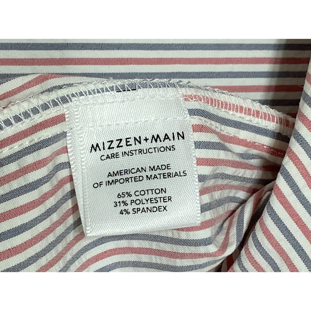 Mizzen+Main Men's Leeward Short Sleeve Button-Down Shirt 2XL Trim Fit Striped - Picture 7 of 10